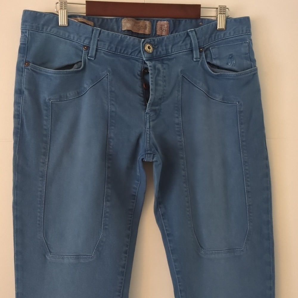Jeckerson authentic slim fit unique patched denim pants Y2K size 36